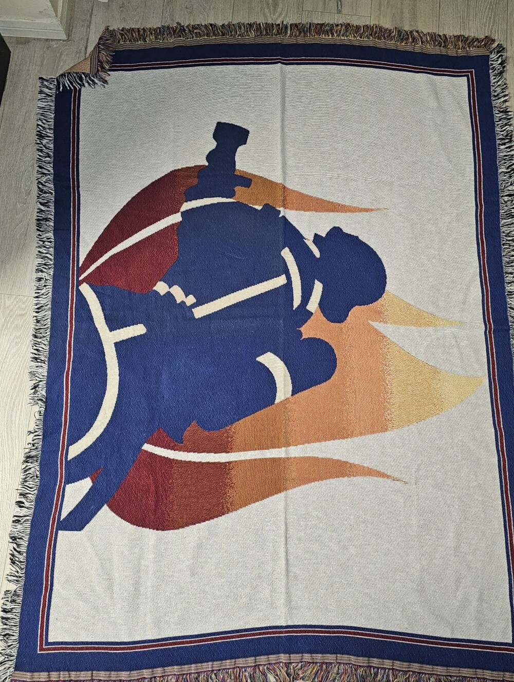 Blue & Orange Firefighter Throw Wall Tapestry